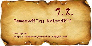 Temesváry Kristóf névjegykártya