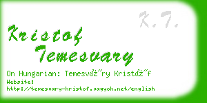 kristof temesvary business card